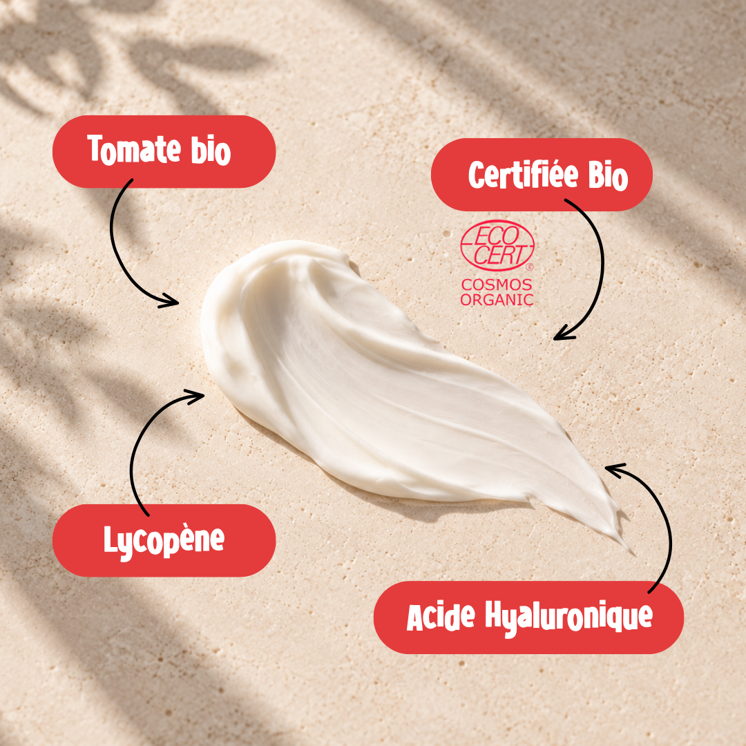 Crème visage à la tomate bio & acide hyaluronique